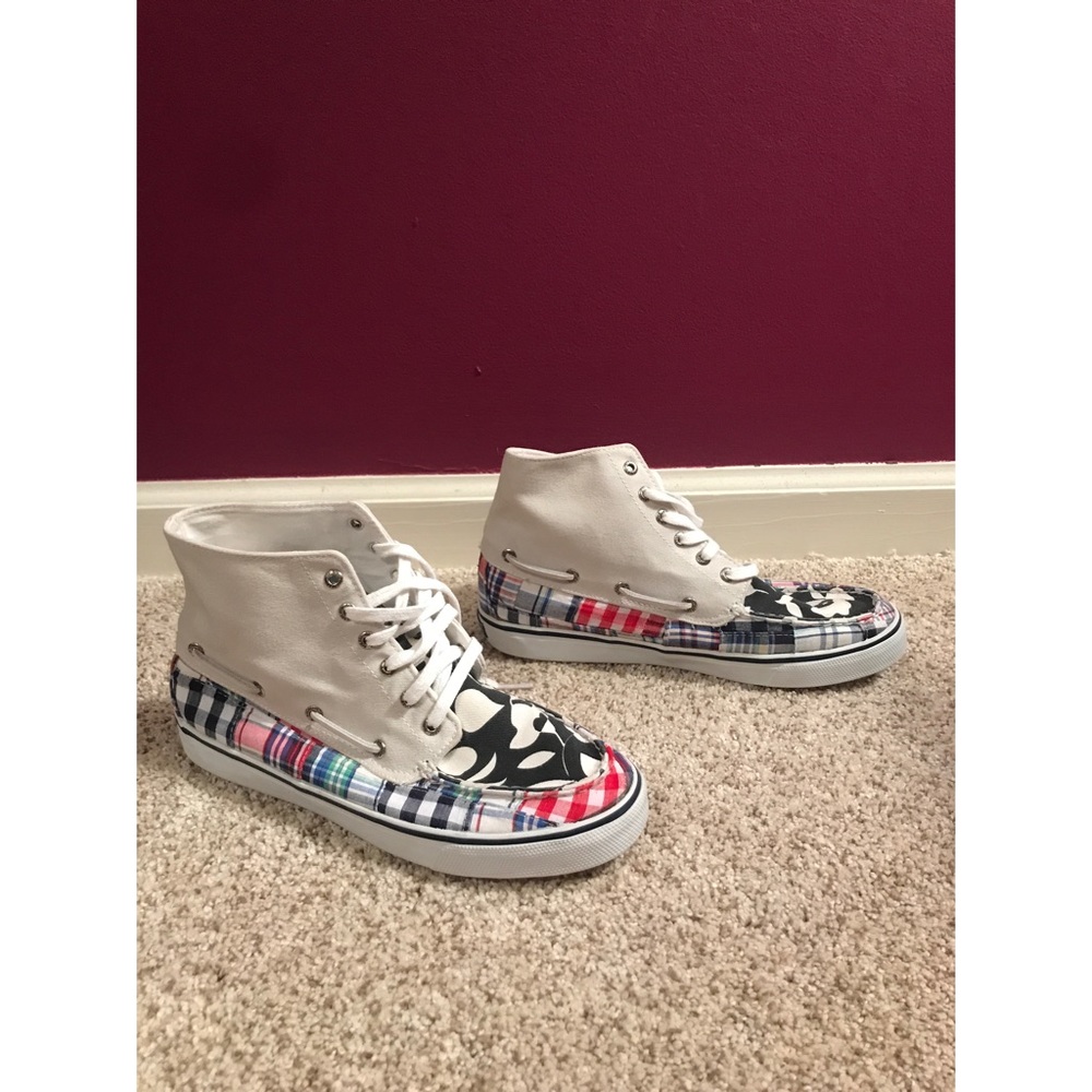 Plaid and Floral High Top Sperry
